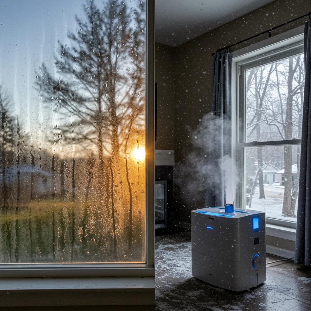 Visual comparison of Sparta, TN's humid summer and dry winter conditions, illustrating humidity fluctuations