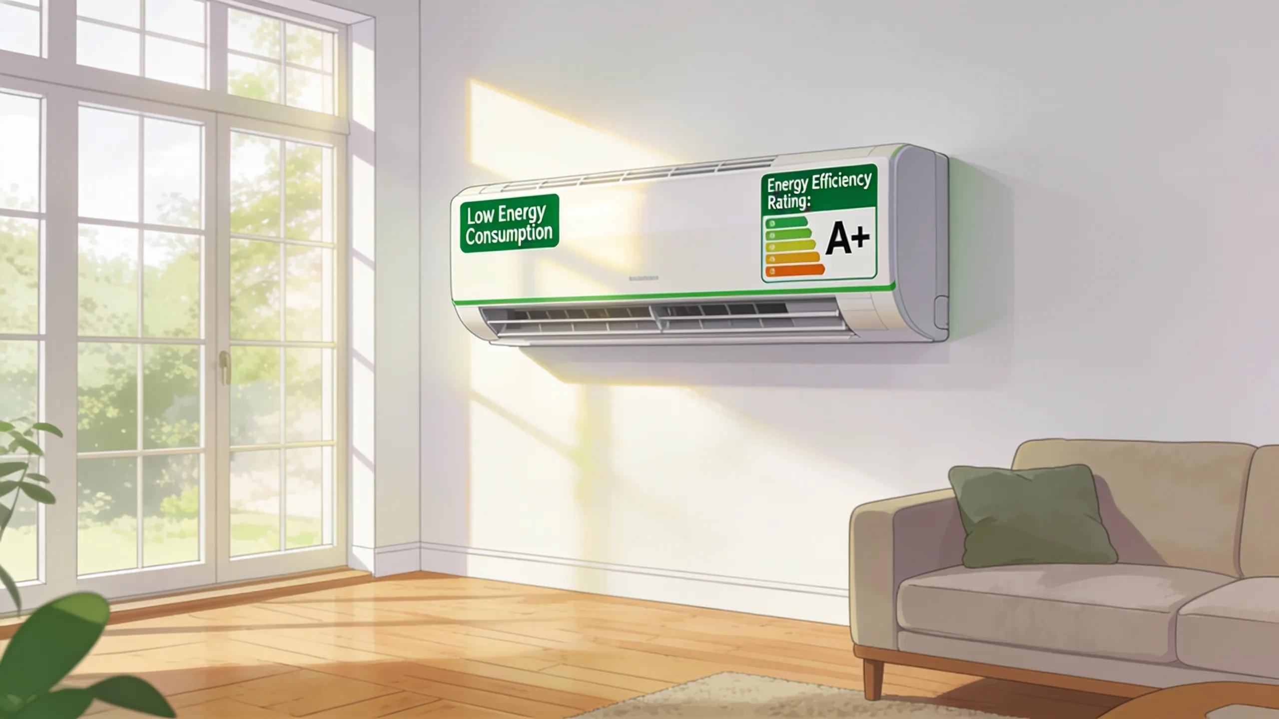 HVAC Longevity Tips: Boost Your HVAC System’s Lifespan 3 Energy-efficient HVAC unit with green indicators, illustrating the link between efficiency and longevity